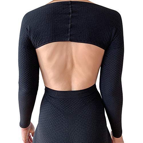 Bioflect® Compression Arm Sleeves Wrap with Bioactive Fibers and Raised Massaging Knit - for Support and Comfort - Black 3XL - Image 2