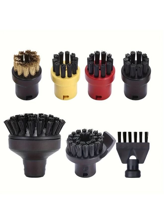 7pcs Garment Steamer Accessory Set With Plastic Round Brush Copper Brush Stiff Brush Roller Brush - Image 1