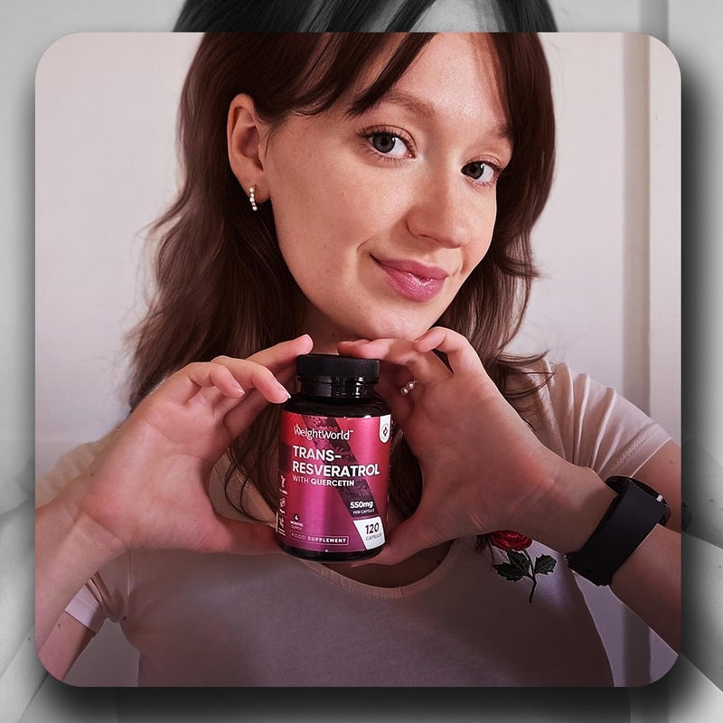 WeightWorld ترانس ريسفيراترول مع كيرسيتين 120 كبسولة إمداد 4 أشهر مكملات ريسفيراترول 1 كبسولة في اليوم مصدرها من نبات العقدة اليابانية غير معدلة وراثيًا صديقة للنباتيين خالية من ستيرات المغنيسيوم - Image 5