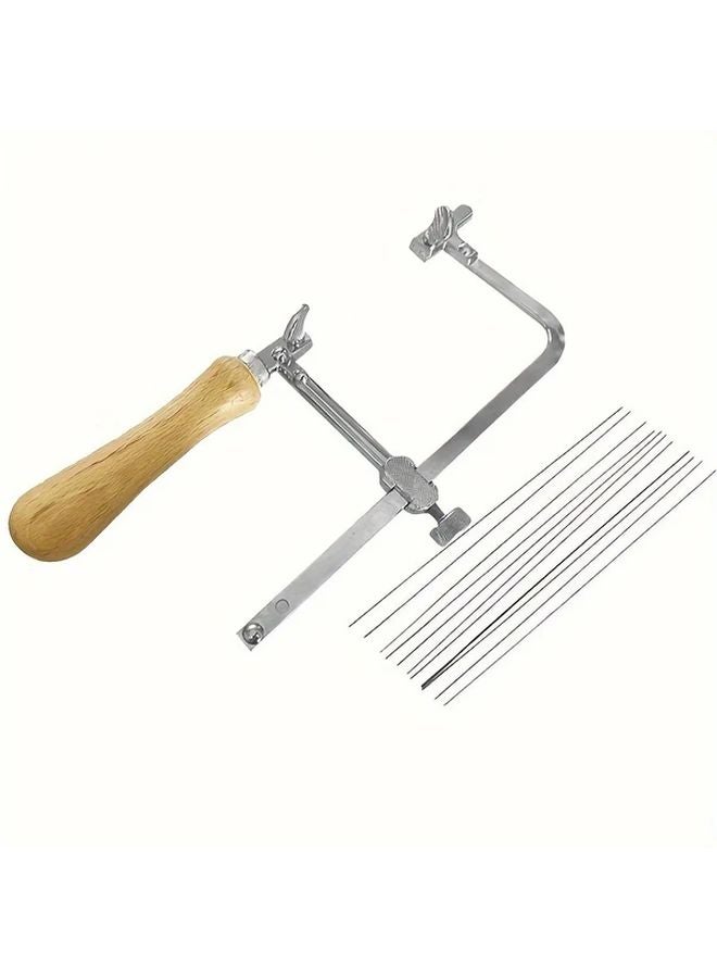 13PCS Professional Jeweler Saw Set 3in1 Adjustable Frame With 12 Blades Wooden Handle - Image 3