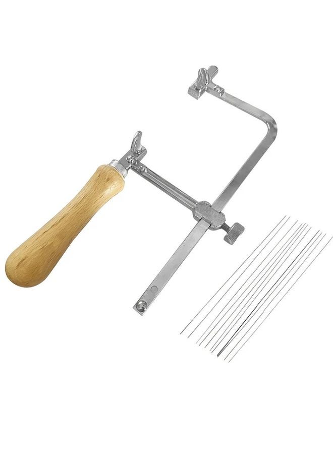 13PCS Professional Jeweler Saw Set 3in1 Adjustable Frame With 12 Blades Wooden Handle - Image 2