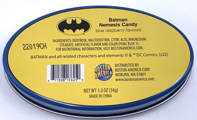 Ata-Boy Batman Nemesis Sour Blue Raspberry Candy Collector Batman Logo Tin - One (1) Tin - Batman Emblem Shapped Candies - Joker - Image 4