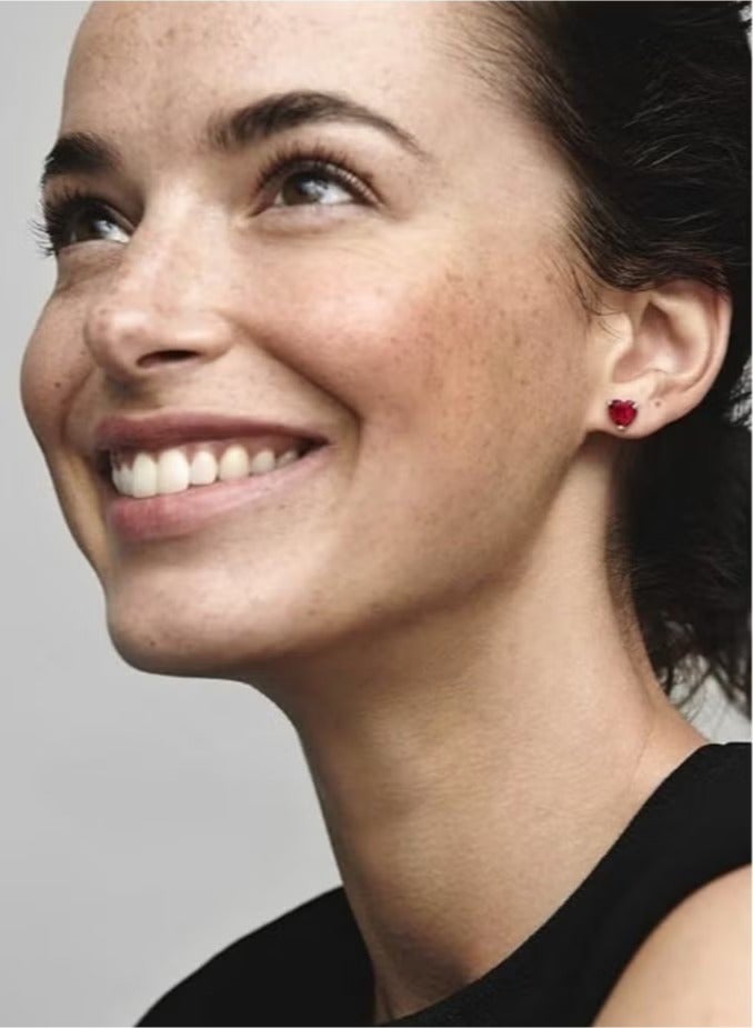 تشوميل مجوهرات أبدية متلألئة على شكل قلب من الكريستال الأحمر الكرزي للنساء - Image 2