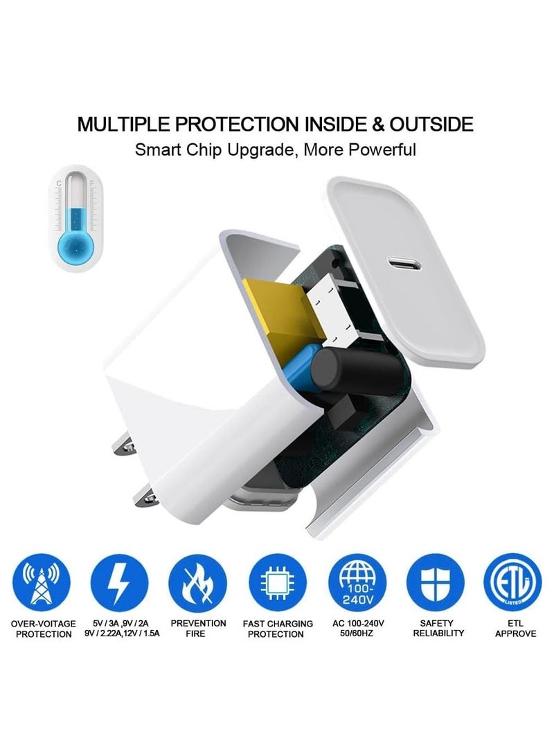 iPhone Fast Charger, 20W USB C PD Wall Charger Block Plug with[MFi Certified]6ft Type C to Lightning Cable Quick Charging Data Sync Cord for iPhone14 13 12 11 Pro Max Mini Xs Xr iPad Air - Image 4