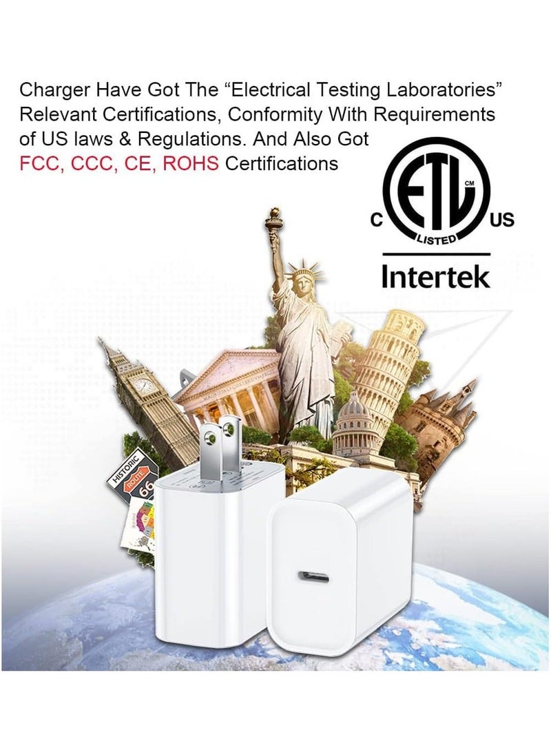 iPhone Fast Charger, 20W USB C PD Wall Charger Block Plug with[MFi Certified]6ft Type C to Lightning Cable Quick Charging Data Sync Cord for iPhone14 13 12 11 Pro Max Mini Xs Xr iPad Air - Image 3