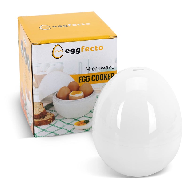 EGGFECTO EggFecto Microwave Egg Cooker  Rapid Soft Medium and Hard Boiled Egg Cooker for Up to 4 Eggs 
