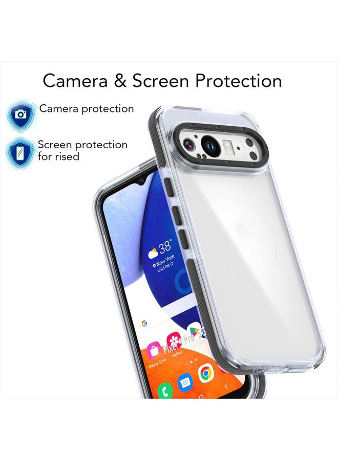 S-TOP Case For Google Pixel 9 / 9 Pro Dual-Color Clear Acrylic Hybrid TPU MagSafe Phone Case - Image 3