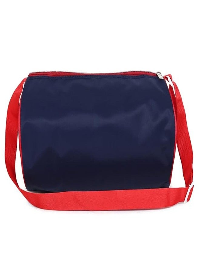 Fash-N-Vibe Kids Space Astronaut Duffle Bag with Glitter Design, Silver and Red, Rocket Ship Pattern - Image 5
