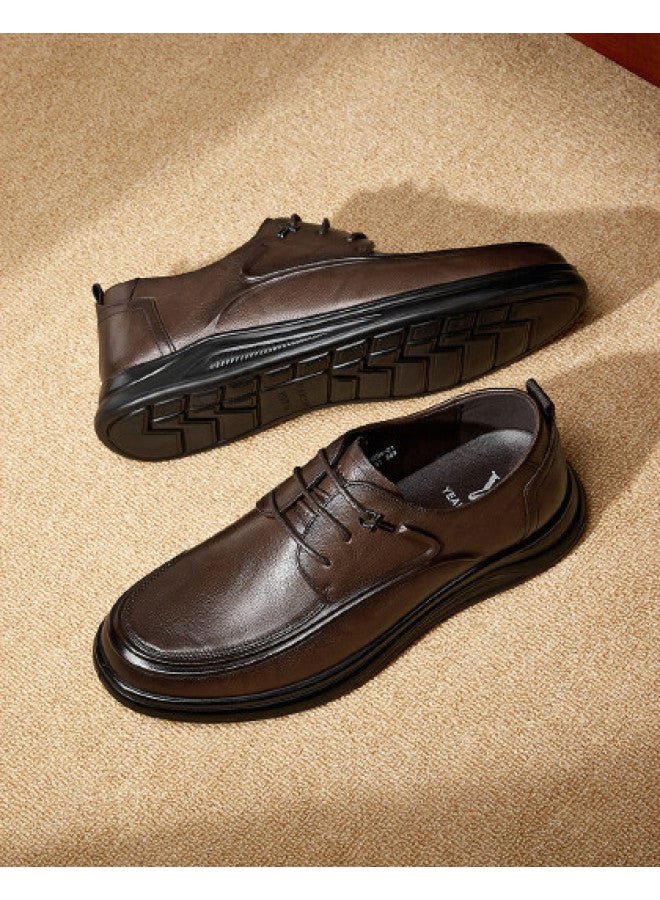 یاركون 【أحذية شهر القفز】 جلد طبيعي خريف أحذية داربي الرسمية مريحة للتنقل أحذية رجالية شباب أحذية جلدية للأعمال جلد حقيقي - Image 1