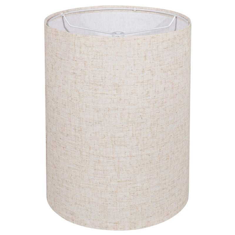 Koorle Tall Drum Lamp Shade for Table Lamps, Floor Lamp, Cloth Lampshade 10" Top X 10" Bottom X 13" High, Beige Large Line Fabric, Easy Assembly - Image 1