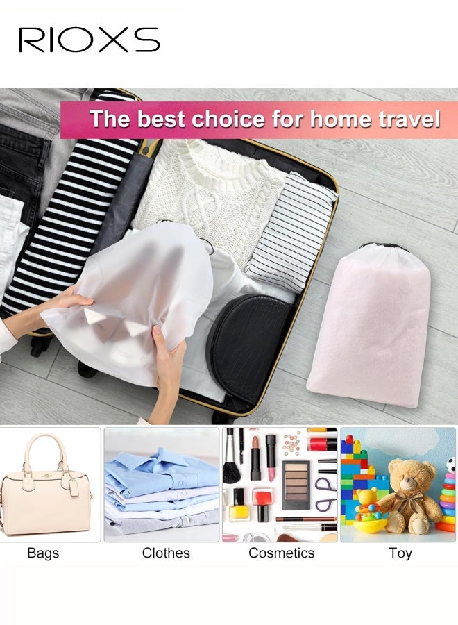 RIOXS 10 Pack Clear Shoe Bags, 30cm x 40cm, Portable Travel Storage Bags for Storage and Packing, Waterproof Dustproof Drawstring Shoe Bag for Traveling, Travel Essentials for Men and Women - Image 4