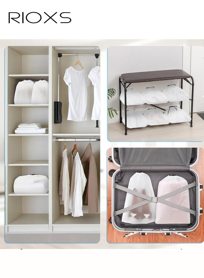 RIOXS 10 Pack Clear Shoe Bags, 30cm x 40cm, Portable Travel Storage Bags for Storage and Packing, Waterproof Dustproof Drawstring Shoe Bag for Traveling, Travel Essentials for Men and Women - Image 5