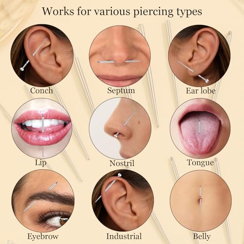 LORACOXS 12PCS Body Piercing Taper Insertion Tool Kit 14G 16G 18G 20G Piercing Changing Tool Internal/External Threaded/Push In Piercing Threader Tool for Ear/Nose/Navel/Nipple/Lip/Eyebrow/Tongue - Image 5