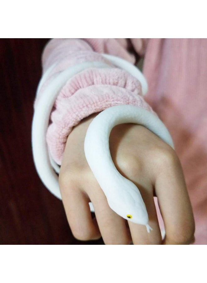 TOYANDONA - Rubber Snakes Realistic Rubber Snake Toy Realistic Educational Toys For Kids Children Prank Prop Party Decor White Rubber Snakes - Image 1