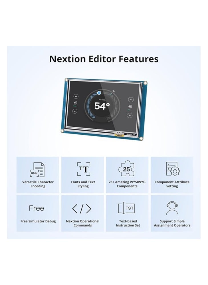 NEXTION - Nextion 5.0″ HMI Display Basic Series Touch Screen 800×480, Nextion Display With The Free Nextion Editor Software, Suitable For Racing Dashboard, Home Appliance, Etc. - Image 1