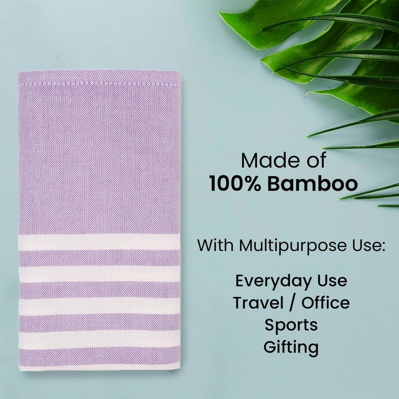 Mush Bamboo Turkish Hand Towels Set of 2 | 100% Bamboo Gym Towel for Men/Women | Ultra Soft, Absorbent & Quick Dry Towel for Gym, Travel, Sports and Yoga | 40 x 60 cms | 250 GSM, Lavender & Beige - Image 4