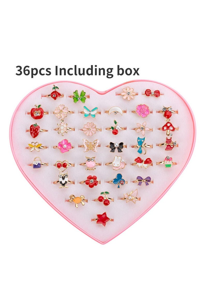 لعبة حلقات قابلة للتعديل لفتاة صغيرة في صندوق على شكل قلب (مجموعة من قطعتين) - Image 3