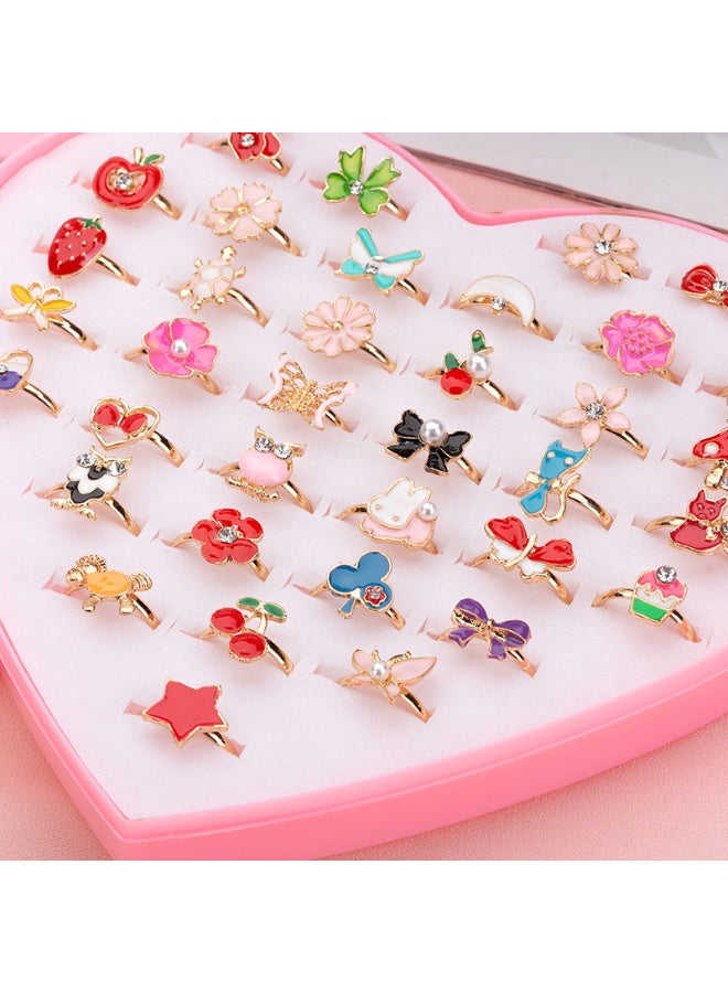 لعبة حلقات قابلة للتعديل لفتاة صغيرة في صندوق على شكل قلب (مجموعة من قطعتين) - Image 4