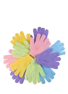 SYOSI 8 Pairs Double Sided Exfoliating Gloves Bath Shower Body Scrubbing 5 Colors  - Image 3