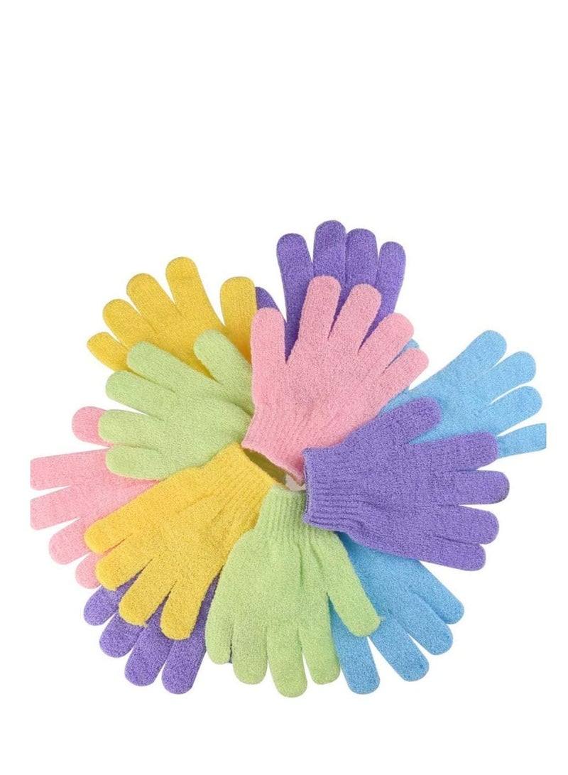 SYOSI 8 Pairs Double Sided Exfoliating Gloves Bath Shower Body Scrubbing 5 Colors  - Image 3