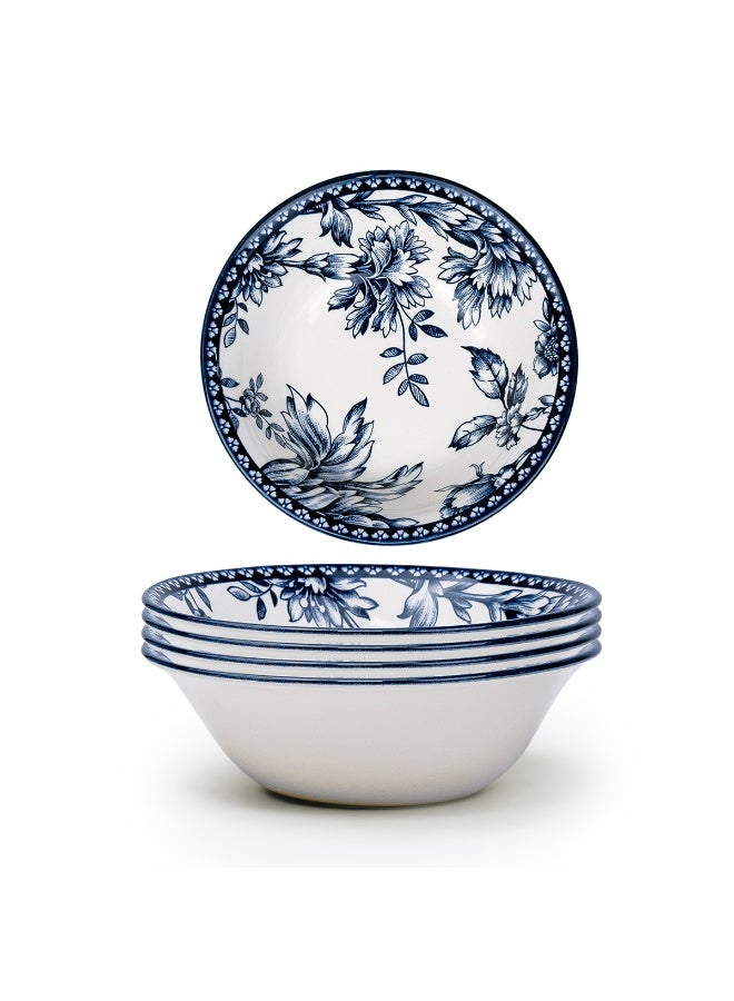 Claytan Rhapsody Collection 6 inch Dark Blue Ceramic Cereal Bowl  (Set of 4) - Image 2