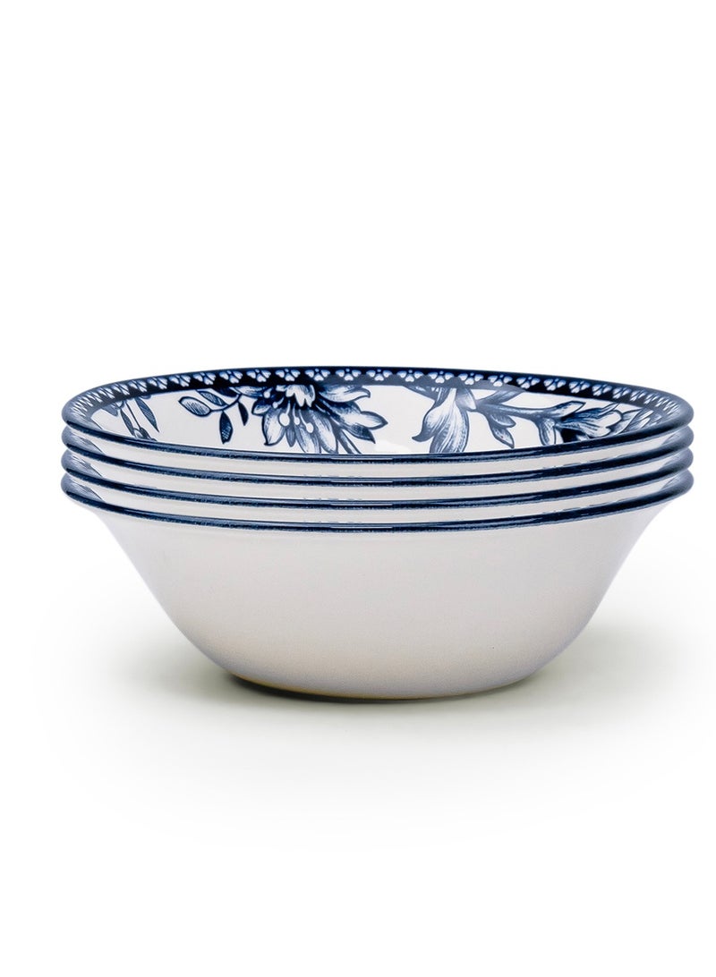 Claytan Rhapsody Collection 6 inch Dark Blue Ceramic Cereal Bowl  (Set of 4) - Image 1