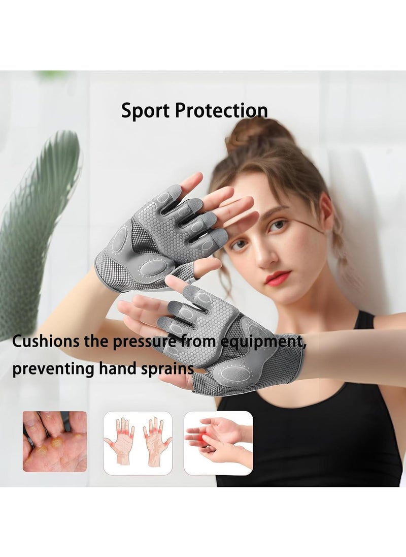 REXCHI - Gym Gloves Women & Men with Silicone Padding for Enhanced Grip Wear-Resistant, Anti-Slip, and Shock-Absorbing, Perfect for Sport Dumbbell, Fitness, Cycling, and Pull-Ups(M) - Image 1