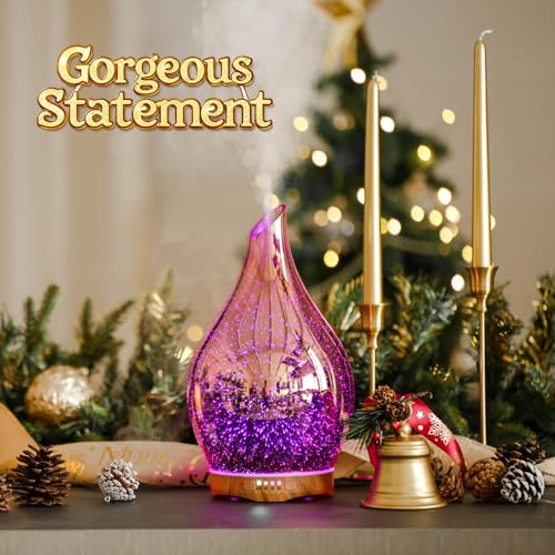 Porseme 280ML Essential Oil Diffuser, Aroma Ultrasonic Humidifier with Remote Control, BPA Free, Auto Shut-Off, Timer Setting - Image 4