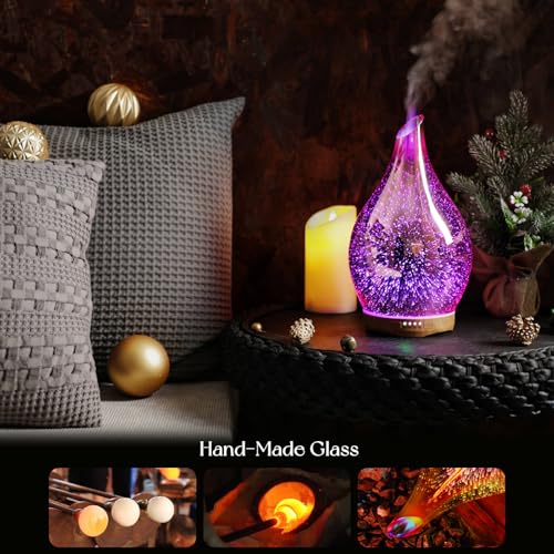 Porseme 280ML Essential Oil Diffuser, Aroma Ultrasonic Humidifier with Remote Control, BPA Free, Auto Shut-Off, Timer Setting - Image 5
