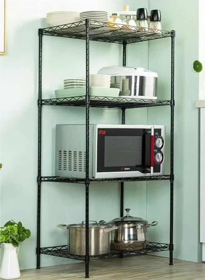 4-layer metal wire frame, adjustable steel frame, living room, kitchen, laundry room, office organizer  - Image 1