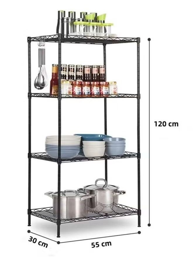 4-layer metal wire frame, adjustable steel frame, living room, kitchen, laundry room, office organizer  - Image 2