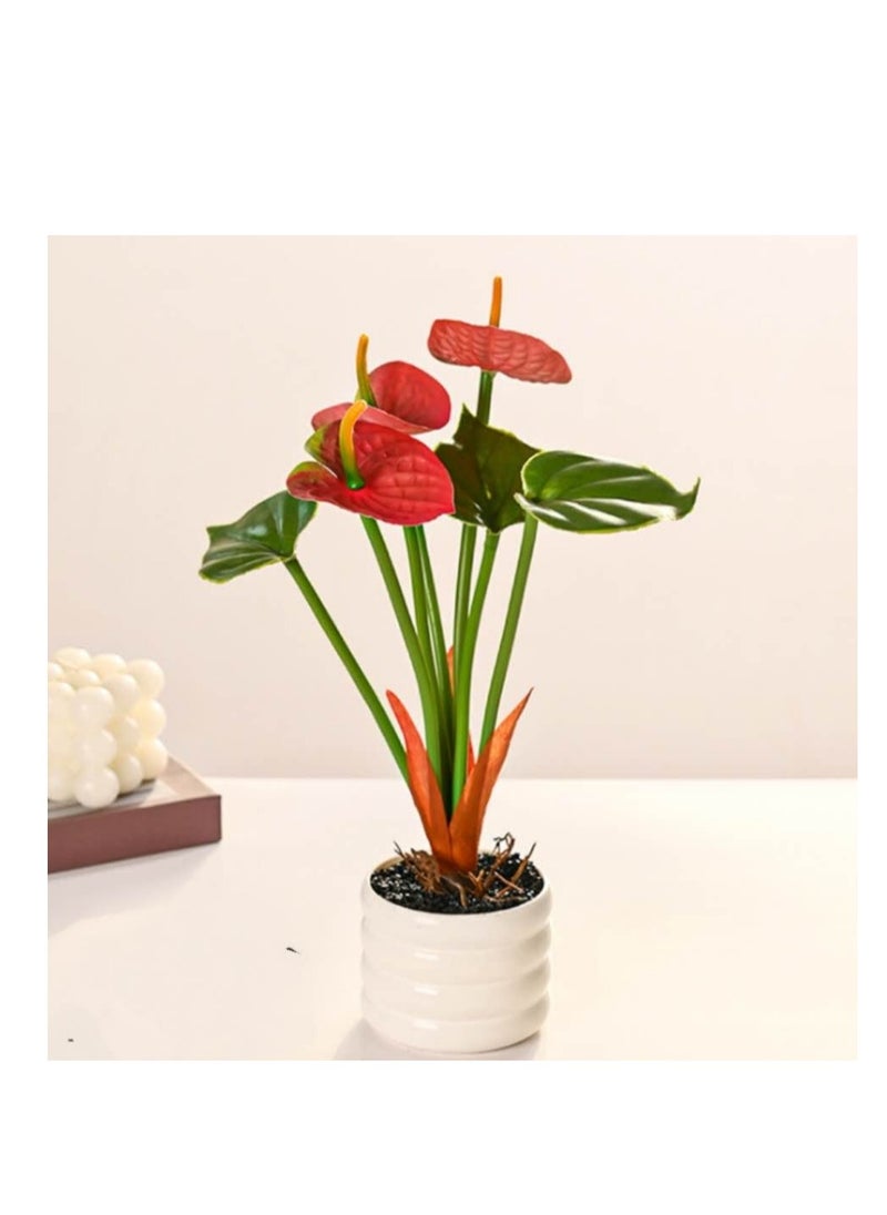 OASIS-TH Artificial Plant with Pot for Home Garden Decor 27CM 