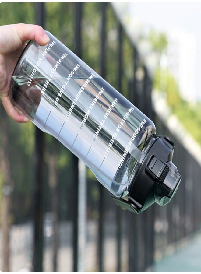 ميكسد 2 لتر زجاجة ماء مع الوقت علامة ملهمة مانعة للتسرب غلاية مكتب المنزل الجمنازيوم اللياقة البدنية مع غلاية كبيرة - Image 4