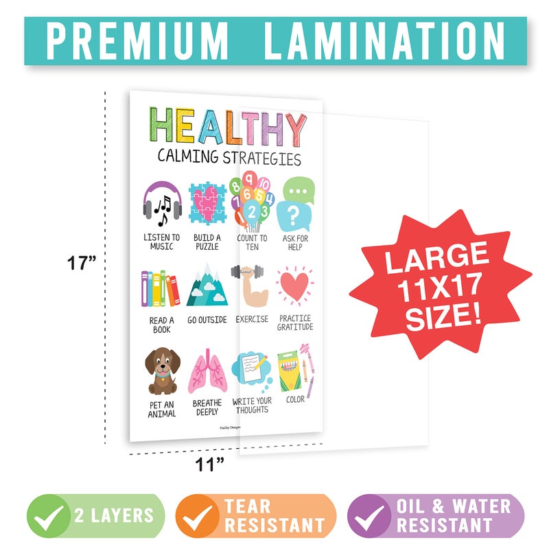 Hadley Designs لوحة مشاعر هادلي للأطفال من 4-8 سنوات - لوحة مشاعر للأطفال من 3-5 سنوات، ملصقات مشاعر للإرشاد في ركن الهدوء بالصف، ملصقات التعلم الاجتماعي والعاطفي، ديكور ملون للصف - Image 2