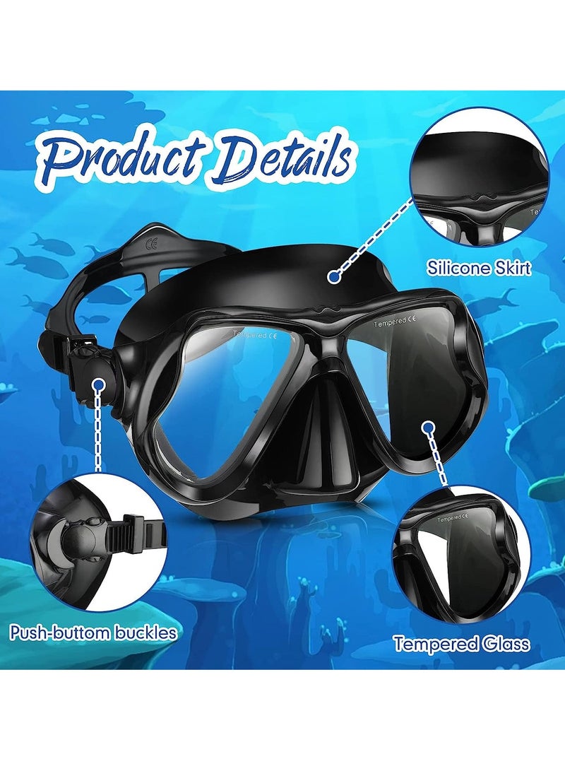 Excefore 2 Pack Diving Mask Adult Swimming Snorkel Mask Clear View Swimming Goggles with Nose Cover Anti Fog Swim Mask Tempered Glass Snorkeling Goggles - Image 4