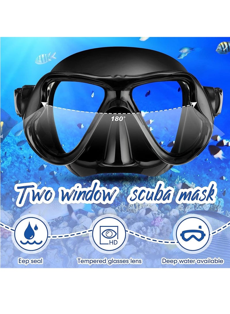 Excefore 2 Pack Diving Mask Adult Swimming Snorkel Mask Clear View Swimming Goggles with Nose Cover Anti Fog Swim Mask Tempered Glass Snorkeling Goggles - Image 3