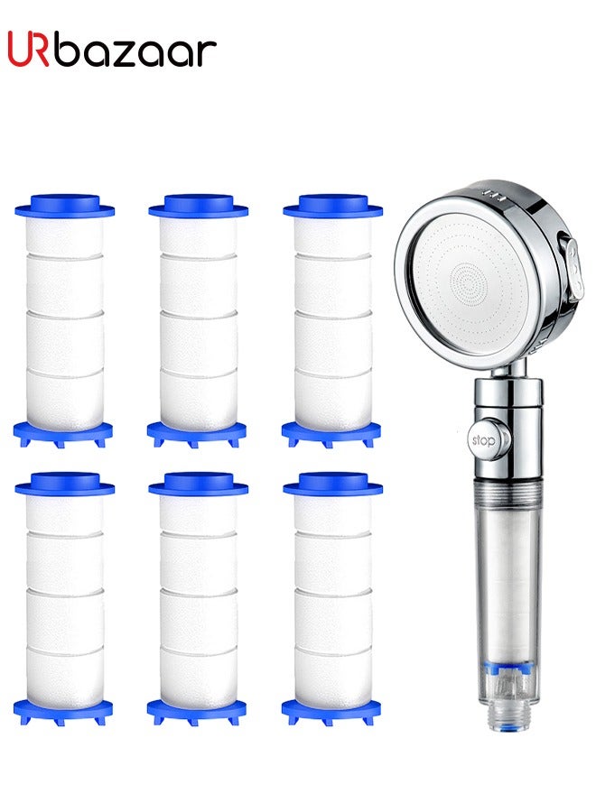 URbazaar 6 Pcs Showerhead Filter PP Cotton Cartridge Filter High Pressure Handheld Showerhead Filter for High Pressure Shower Sets - Image 1