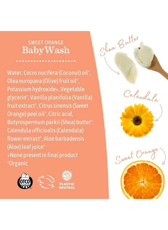 Earth Mama Earth Mama Sweet Orange Baby Liquid Wash Foaming Hand Soap, Organic All Purpose Body Wash for Sensitive Skin, Castile Soap with Coconut Oil, Shea Butter, Calendula, & Aloe, 5.3 fl oz  - Image 5