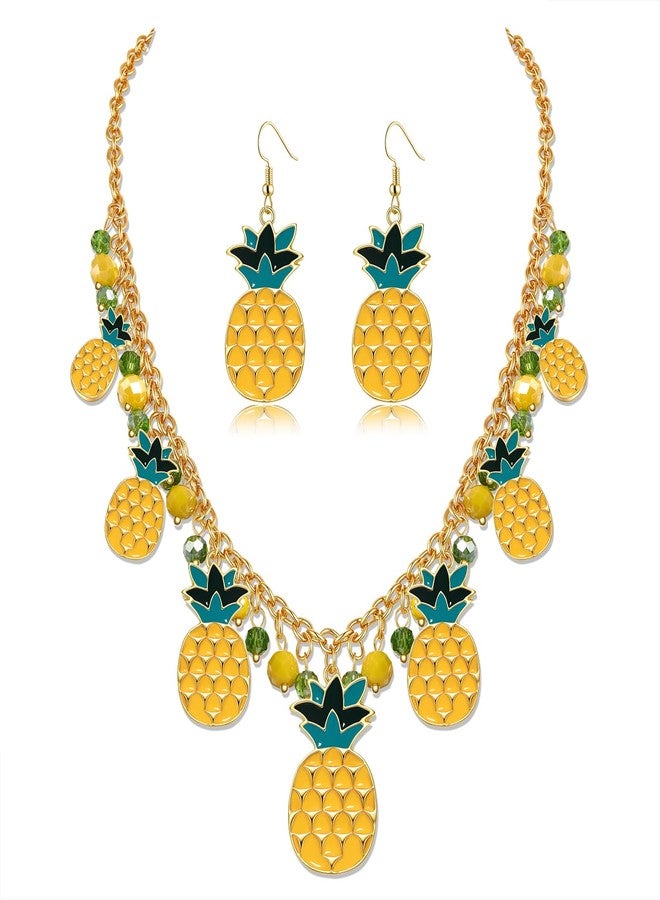 MOLOCH Fruit Jewelry Set Pineapple Pendant Necklace Earrings for Women Boho Summer Tropical Fruit Jewelry Party Accessories - Image 1