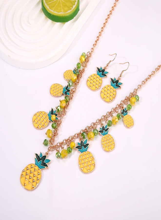 MOLOCH Fruit Jewelry Set Pineapple Pendant Necklace Earrings for Women Boho Summer Tropical Fruit Jewelry Party Accessories - Image 5