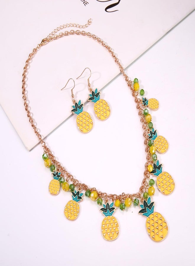 MOLOCH Fruit Jewelry Set Pineapple Pendant Necklace Earrings for Women Boho Summer Tropical Fruit Jewelry Party Accessories - Image 4