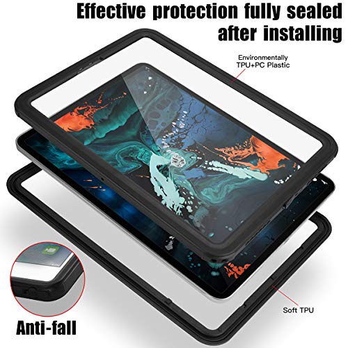 AICase IPad Pro 11 Inch IP68 Waterproof, 360 Degree Slim Dual Layer Armor Defender Shockproof Protective Case with Kickstand Lanyard - Image 4