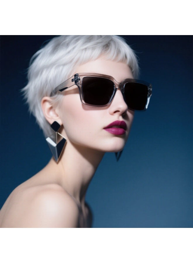 فيل نظارات شمسية مستقطبة للرجال والنساء، نظارات شمسية عصرية مضادة للتوهج، حماية من الأشعة فوق البنفسجية 400، مناسبة للقيادة والصيد والسفر (إطار رمادي شفاف) - Image 2