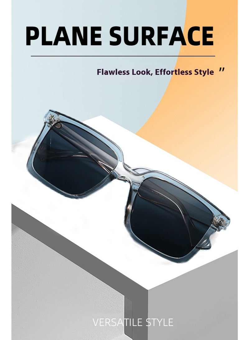 فيل نظارات شمسية مستقطبة للرجال والنساء، نظارات شمسية عصرية مضادة للتوهج، حماية من الأشعة فوق البنفسجية 400، مناسبة للقيادة والصيد والسفر (إطار رمادي شفاف) - Image 3