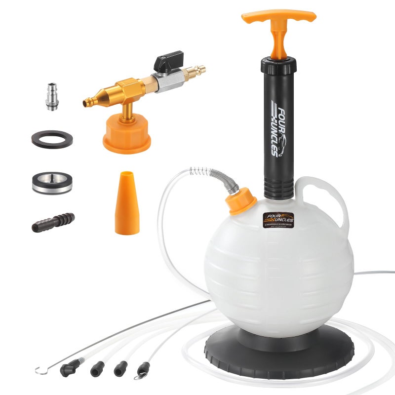 FOUR UNCLES Oil Extractor Pump Fluid Extractor with 59 Main Hose Three 41 Extension Tubes for Oil Change a Hose for Brake Bleeding - Image 2
