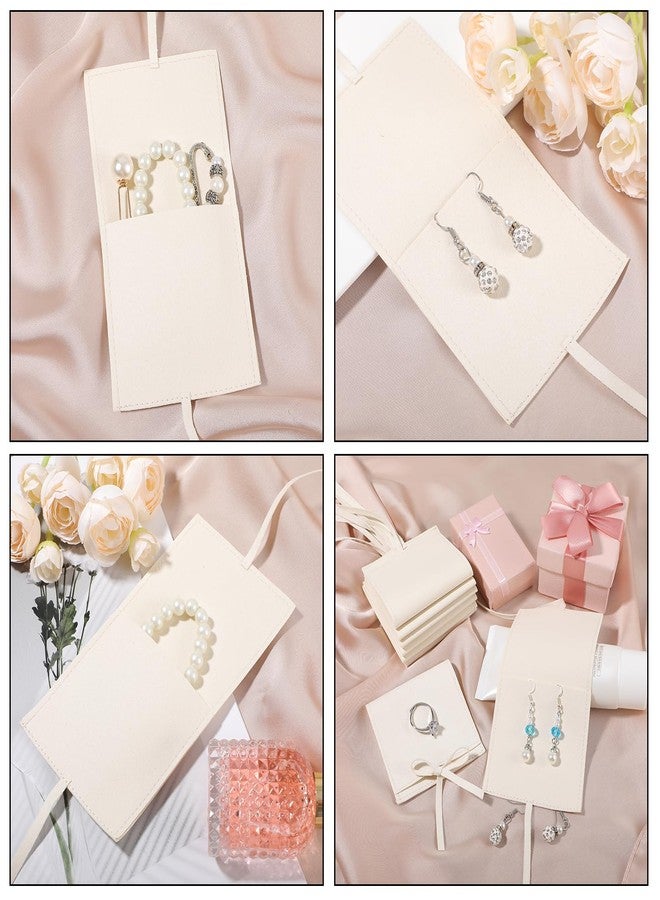 Ymapinc 8PCS Microfiber Jewelry Pouch, 3.15x3.15inch Jewelry Rolls, Luxury Small Gift Bags for Jewelry, Bracelet, Necklace, Earrings, Travel Organizer for Women (White) - Image 4