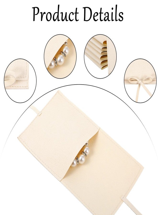 Ymapinc 8PCS Microfiber Jewelry Pouch, 3.15x3.15inch Jewelry Rolls, Luxury Small Gift Bags for Jewelry, Bracelet, Necklace, Earrings, Travel Organizer for Women (White) - Image 3