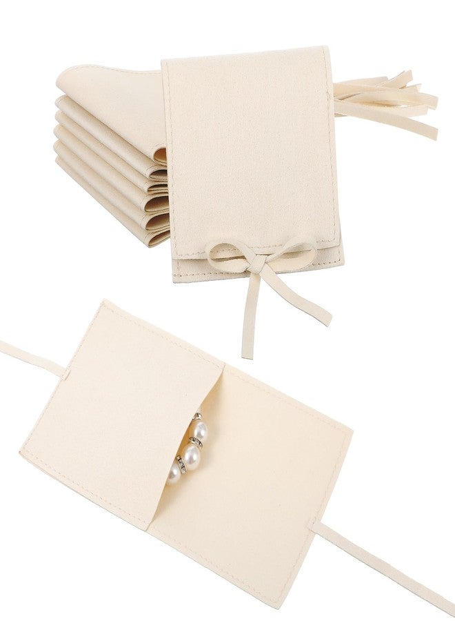 Ymapinc 8PCS Microfiber Jewelry Pouch, 3.15x3.15inch Jewelry Rolls, Luxury Small Gift Bags for Jewelry, Bracelet, Necklace, Earrings, Travel Organizer for Women (White) - Image 1