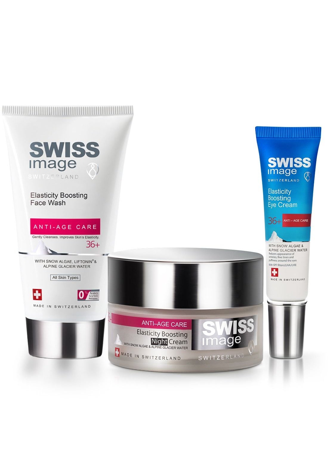 SWISS image Swiss Image Anti-Ageing Night Care Regime Kit for Collagen Boosting & Firming - Face Wash 150ml, Eye Cream 15ml & Night Cream 50ml 