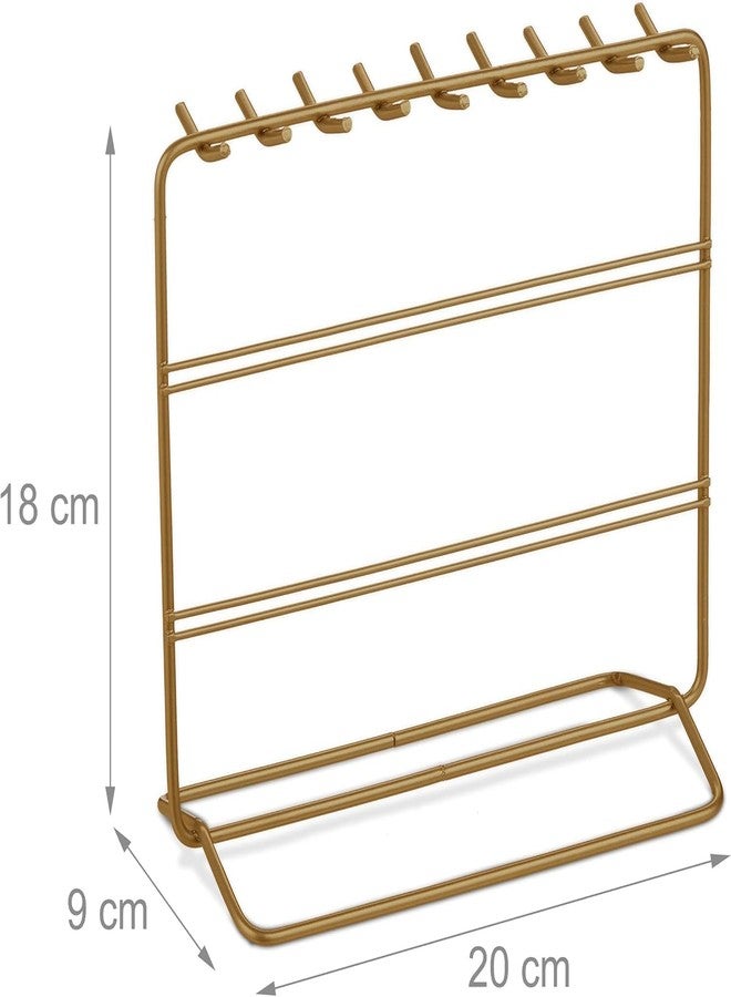 OGFC 56682 Jewellery Stand for Rectangular Earrings, Necklaces, Bracelets, Vertical Jewellery Box, 18 x 20 x 9 cm, Metal - Image 3